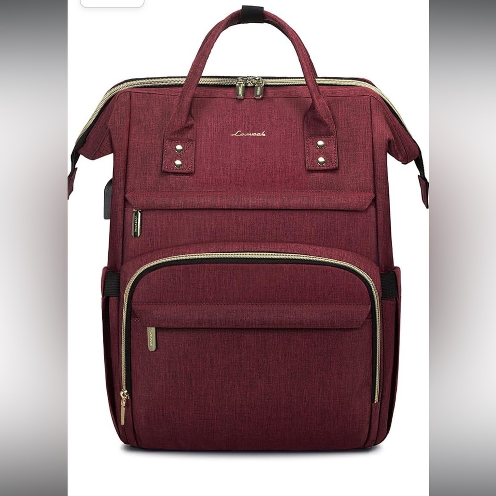 Lovevook laptop backpack, wine color, will hold up to a 15.6” laptop